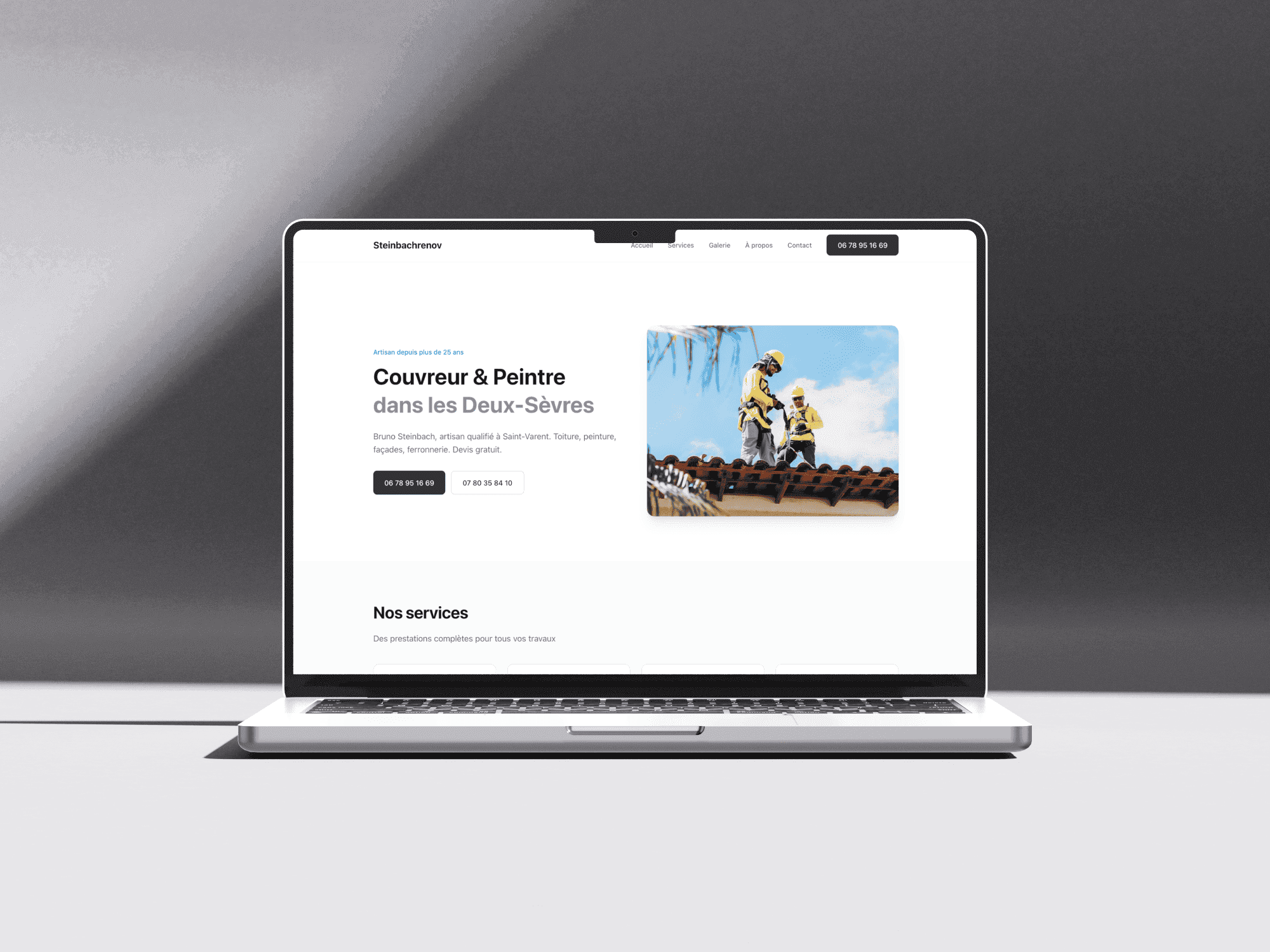 Aperçu du projet : Site vitrine pour artisan